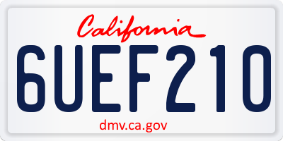 CA license plate 6UEF210