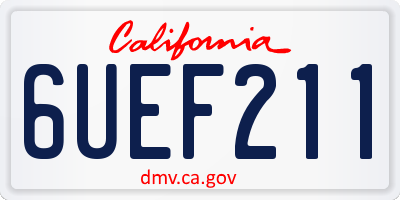 CA license plate 6UEF211