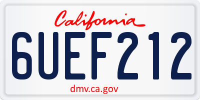 CA license plate 6UEF212