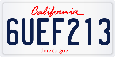 CA license plate 6UEF213