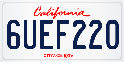 CA license plate 6UEF220