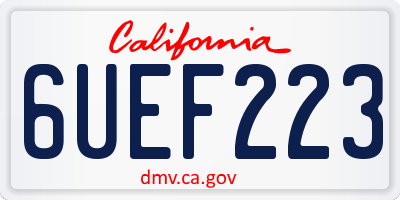 CA license plate 6UEF223