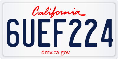 CA license plate 6UEF224