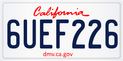 CA license plate 6UEF226