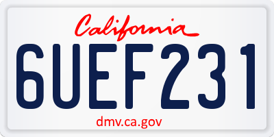 CA license plate 6UEF231