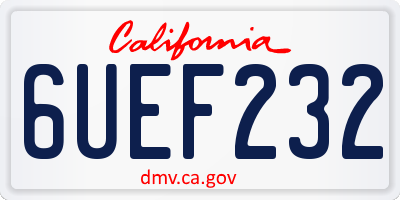 CA license plate 6UEF232