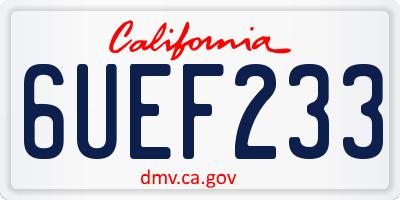 CA license plate 6UEF233