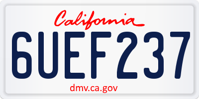 CA license plate 6UEF237