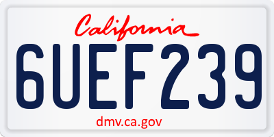 CA license plate 6UEF239