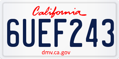 CA license plate 6UEF243