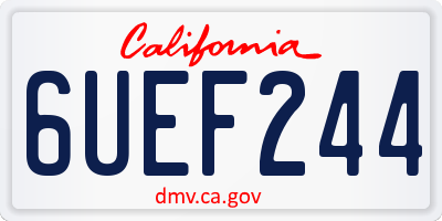 CA license plate 6UEF244