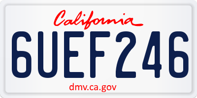 CA license plate 6UEF246