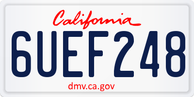 CA license plate 6UEF248
