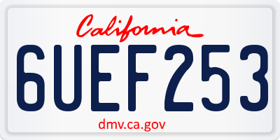 CA license plate 6UEF253