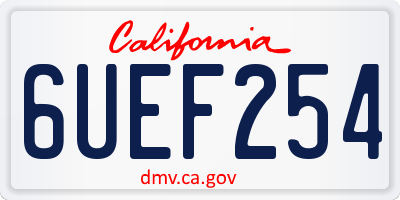 CA license plate 6UEF254