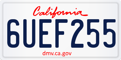 CA license plate 6UEF255