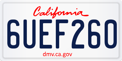CA license plate 6UEF260
