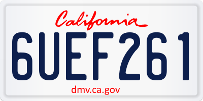 CA license plate 6UEF261