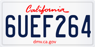 CA license plate 6UEF264