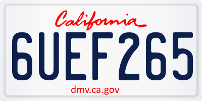 CA license plate 6UEF265