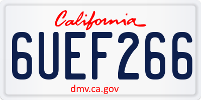 CA license plate 6UEF266