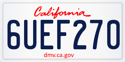 CA license plate 6UEF270