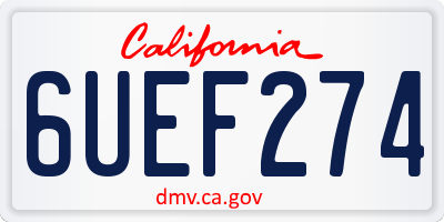 CA license plate 6UEF274