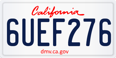 CA license plate 6UEF276