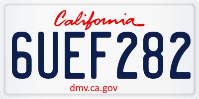 CA license plate 6UEF282
