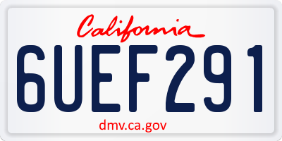 CA license plate 6UEF291