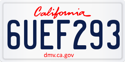 CA license plate 6UEF293