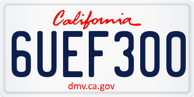 CA license plate 6UEF300