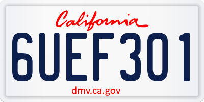 CA license plate 6UEF301