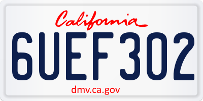 CA license plate 6UEF302