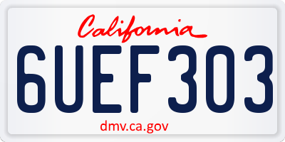 CA license plate 6UEF303