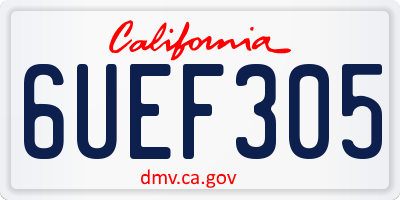 CA license plate 6UEF305