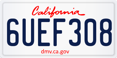 CA license plate 6UEF308