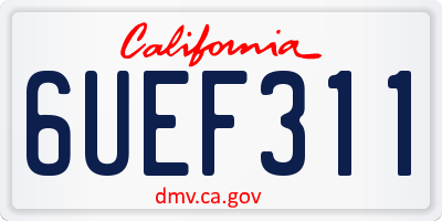 CA license plate 6UEF311