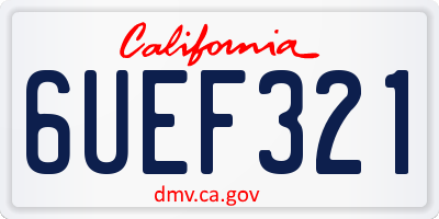 CA license plate 6UEF321