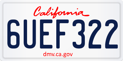 CA license plate 6UEF322