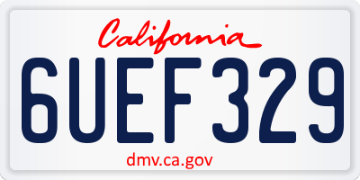 CA license plate 6UEF329