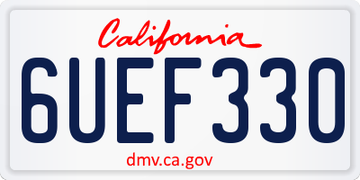 CA license plate 6UEF330