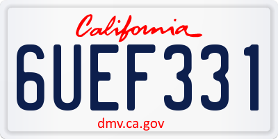 CA license plate 6UEF331