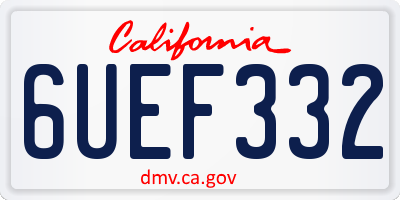 CA license plate 6UEF332