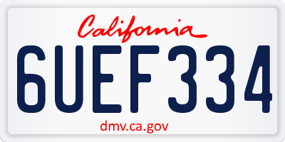 CA license plate 6UEF334