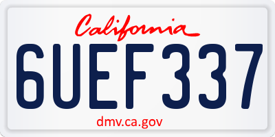 CA license plate 6UEF337