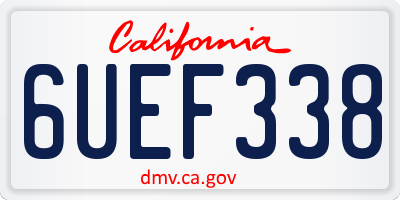 CA license plate 6UEF338