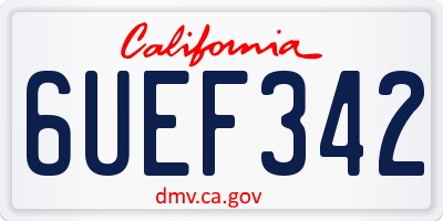CA license plate 6UEF342