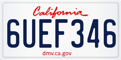 CA license plate 6UEF346