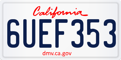 CA license plate 6UEF353